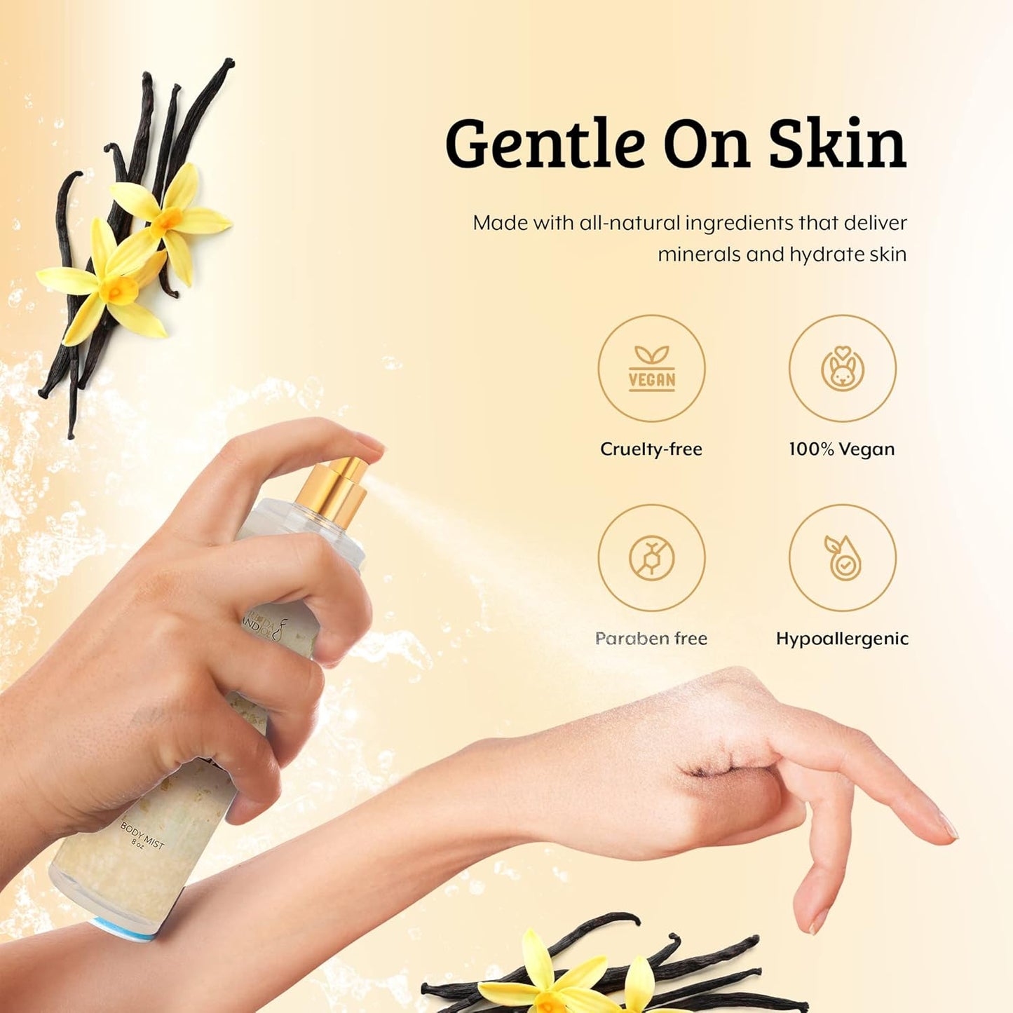 Warm Vanilla Unisex, Womens Perfume Fragrance Body Mist & Sprays, Women's Fruity Luxury Scented Gifts & Presents, 8 oz Fine Mist Spray Bottle (Warm Vanilla)