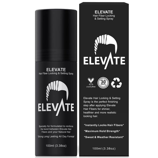 Elevate Hair Fiber Locking & Setting Hold Spray | New Advanced Long Lasting Formula | 2-6 Month Supply | Strong Formula for Wind, Sweat, and Weather Resistant for Men and Women