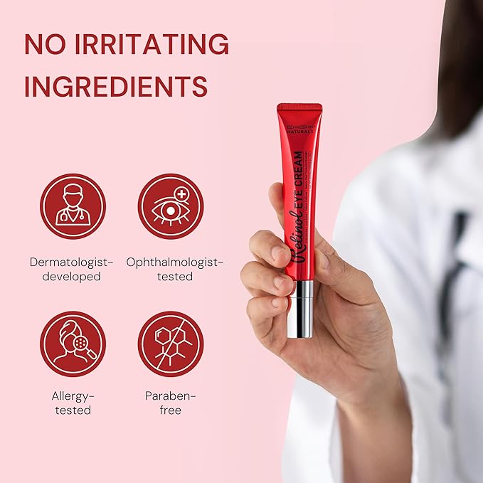 Retinol & Polypeptides Anti-Aging Eye Cream: Under Eye Treatment Reduces Wrinkles, Fine Lines, Dark Circles, Crow’s Feet & Puffiness – 0.85 Fl Oz