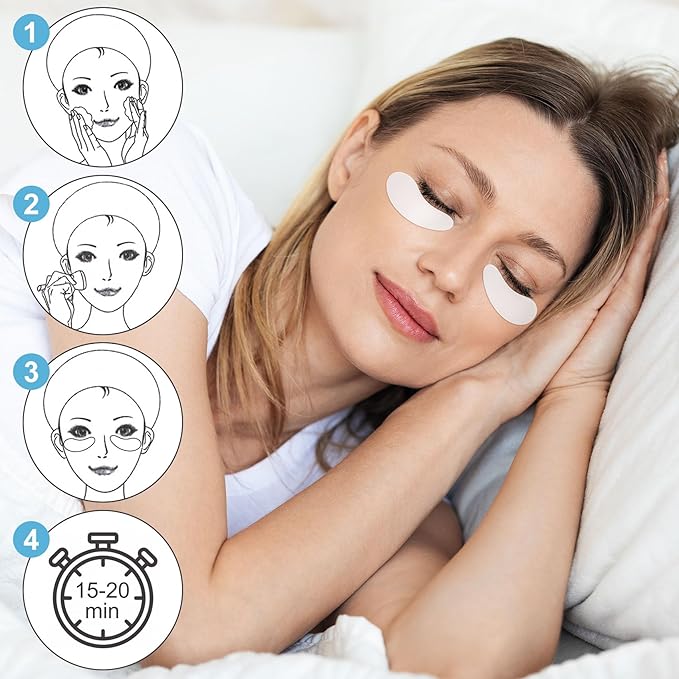 PAGOW 5 Pairs Reusable Under Eye Patches, Silicone Eye Patches, Eye Wrinkle Patches, Under Eye Mask Patches for Skin Care Effect to Reduce Wrinkles & Fine Lines