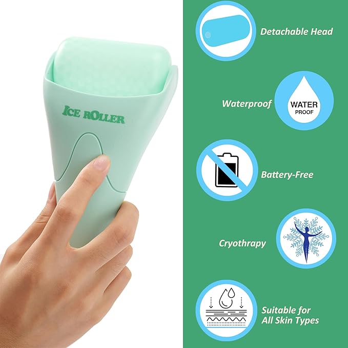 Ice Roller and Gua Sha Skin Care Tool Set, Face Roller for Women, Gua Sha Tool for Face, Facial Skin Care Kits for Puffiness Reducing Muscle Relaxing Wrinkles Relieving, Self Care Gift for Women