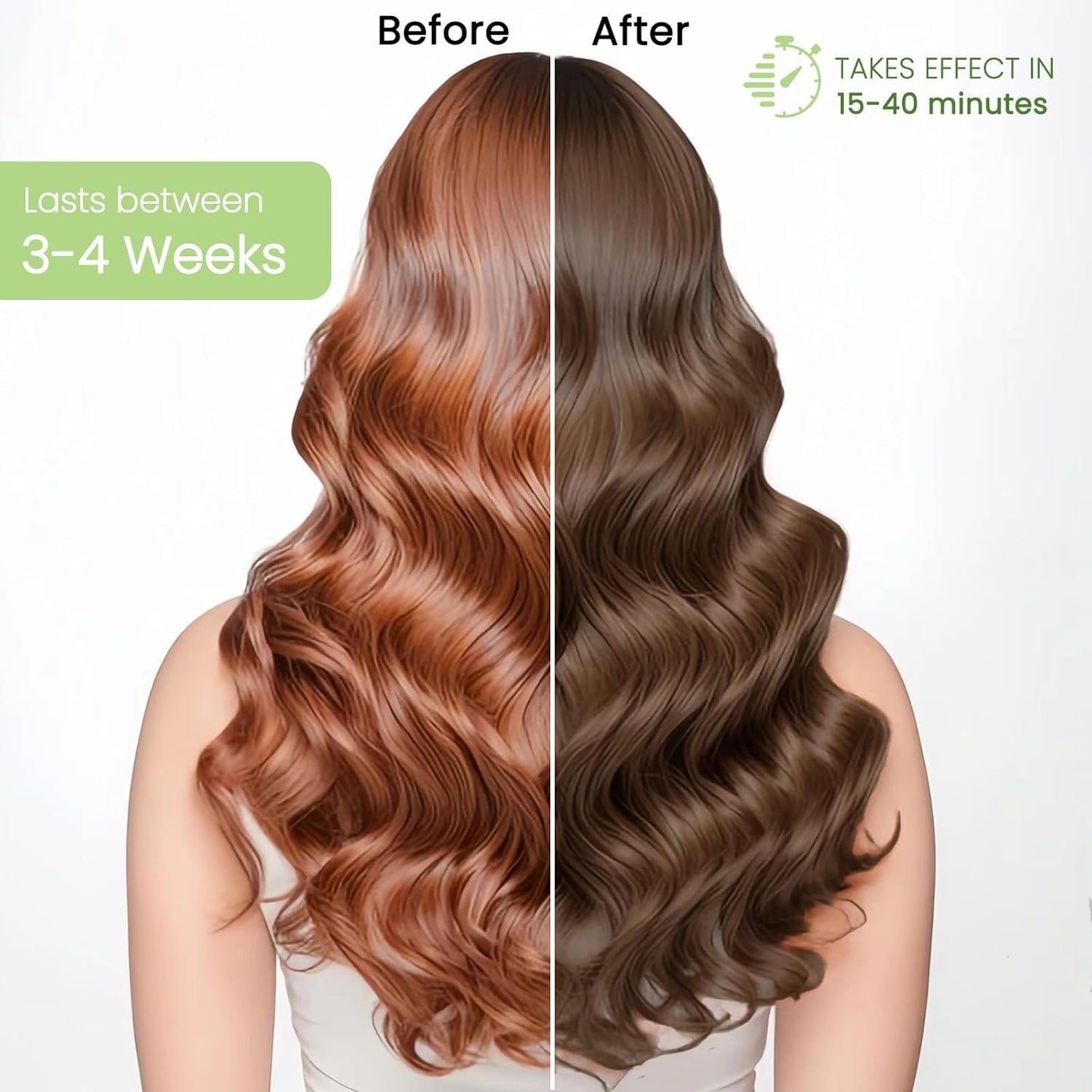 Dark Brown Hair Dye Shampoo 3 in 1, Instant Natural Hair Color Shampoo for Women Men 100% Gray Hair Coverage Champu Para Canas Mujer, Lasting 3-4 Weeks & Easy to Use & All Hair Types, 500ml