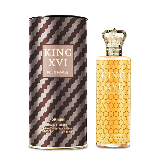 King XVI Sensual Woody Fragrance for Men | Long Lasting Cologne Aromatic Scent, Eau de Parfum Natural Spray - Great Holiday Gift, 3.4 Fl Oz/100 Ml