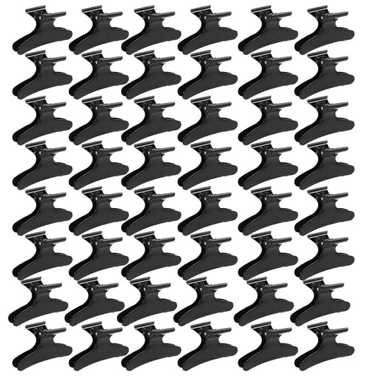 Ondder 48 Pcs Black Butterfly Hair Clips for Styling and Sectioning - Pro Claws Clamps for Cutting, Coloring - Hair Accessories for Women Girls