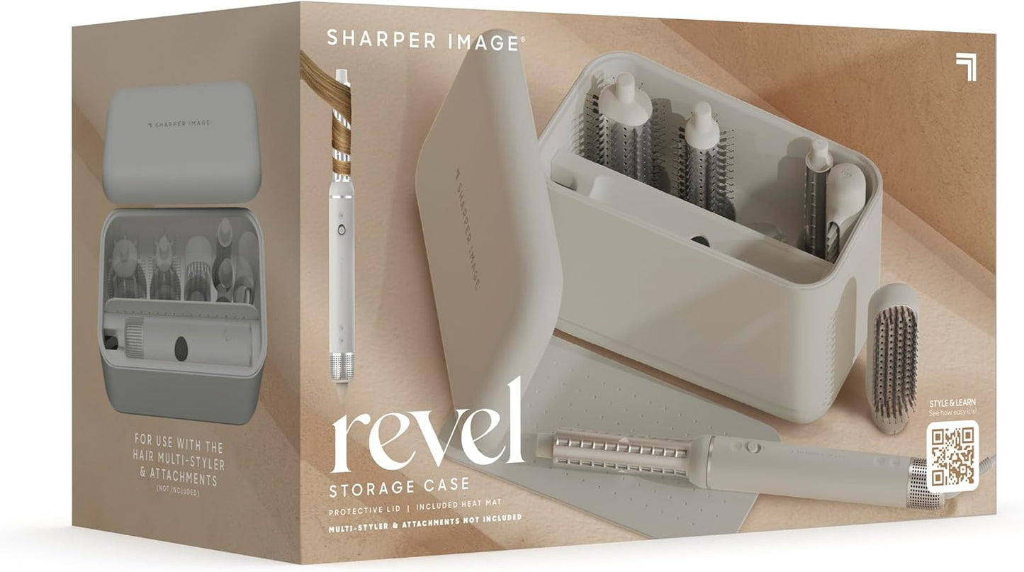 Sharper Image® Revel Airflow Styler Storage Case - Hair Tool Organizer| Durable Protective Case with Heat Pad for Multi-Styler and Attachments| Bathroom Countertop Hair Wrap Styler Organization