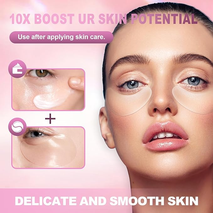 Akissos Under Eye Patches 6 PCS Silicone Reusable Eye Patches for Wrinkle, Puffiness Eyes, Dark Circles - Overnight Skin Facial Moisturizing Treatment for All Skin - Hypoallergenic Smile Line Pads