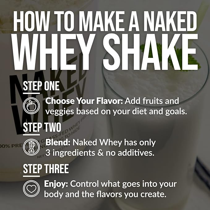 NAKED Whey Vanilla Protein Powder 3 Ingredients 24 Servings