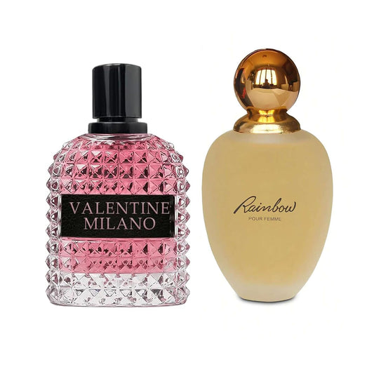 Women's Perfume Combo Set Milano Women&Rainbow Floral Fruity Fragrance Eau De Parfum Elegant 100ml Bottle Natural Spray Each for Daily Used