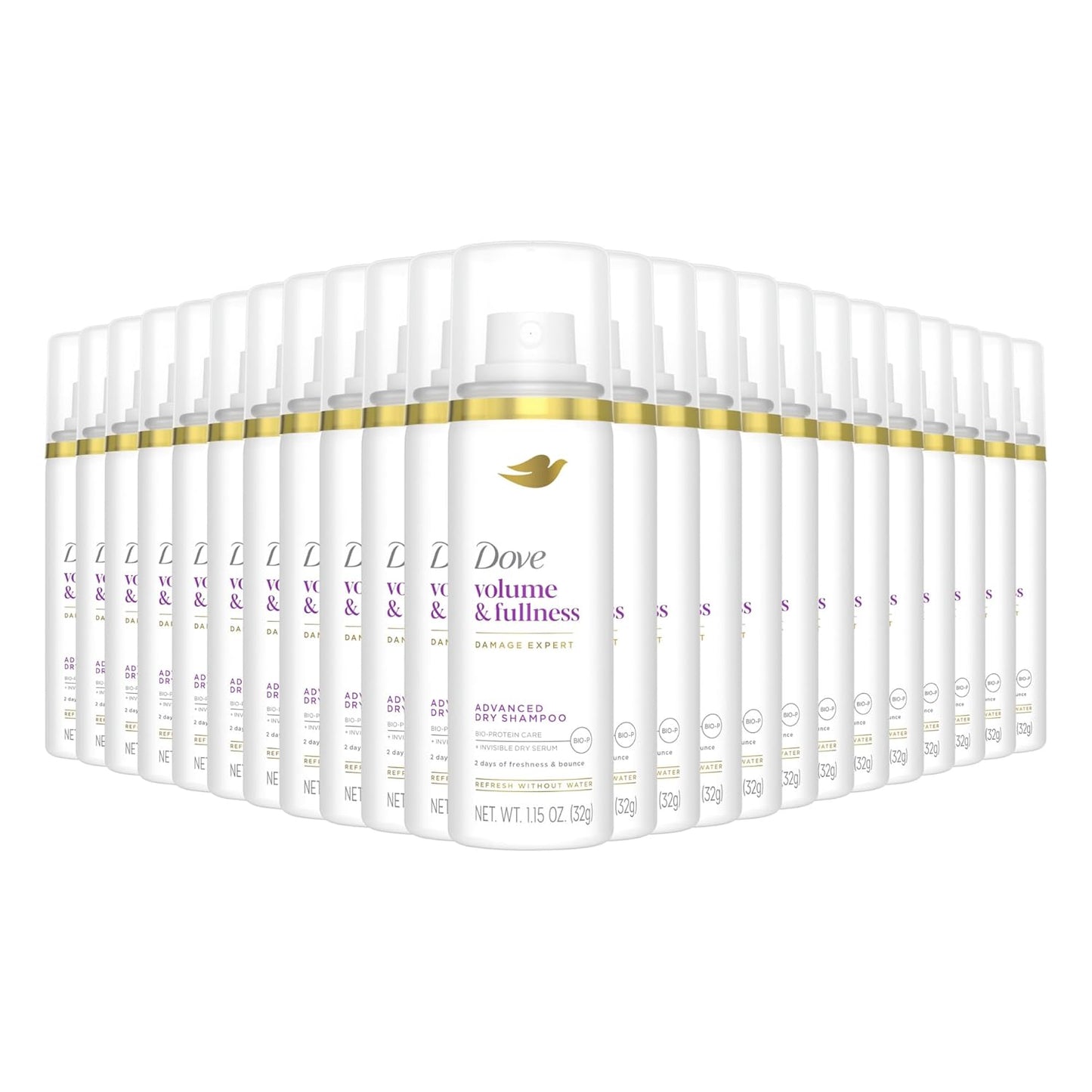 Dove Advanced Dry Shampoo Volume & Fullness Refresh & Revive Flat Hair Without Water for 2 Days of Freshness & Bounce 1.15 oz