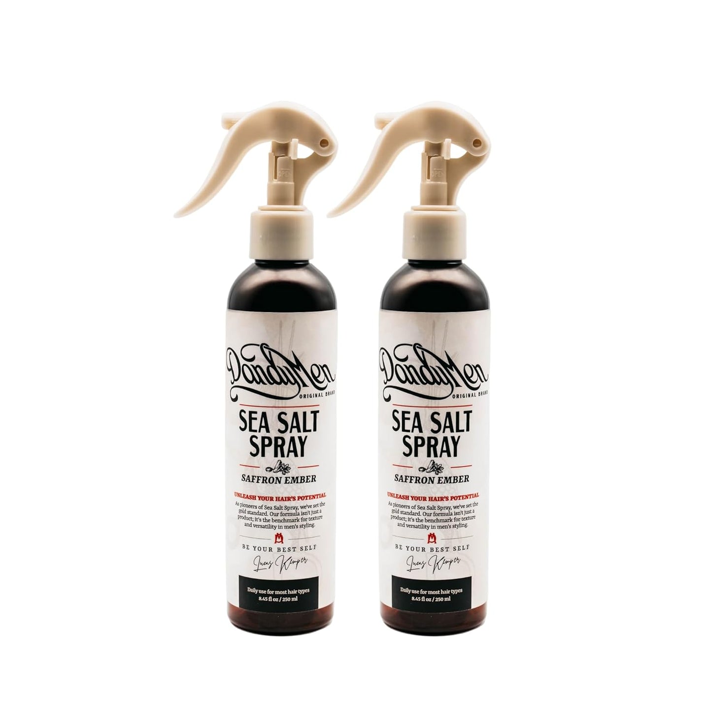Sea Salt Spray – Lightweight Texture, Volume, and Flexible Hold with Epsom Salt & Pro-Vitamin B5 (2-pack, Saffron Ember)