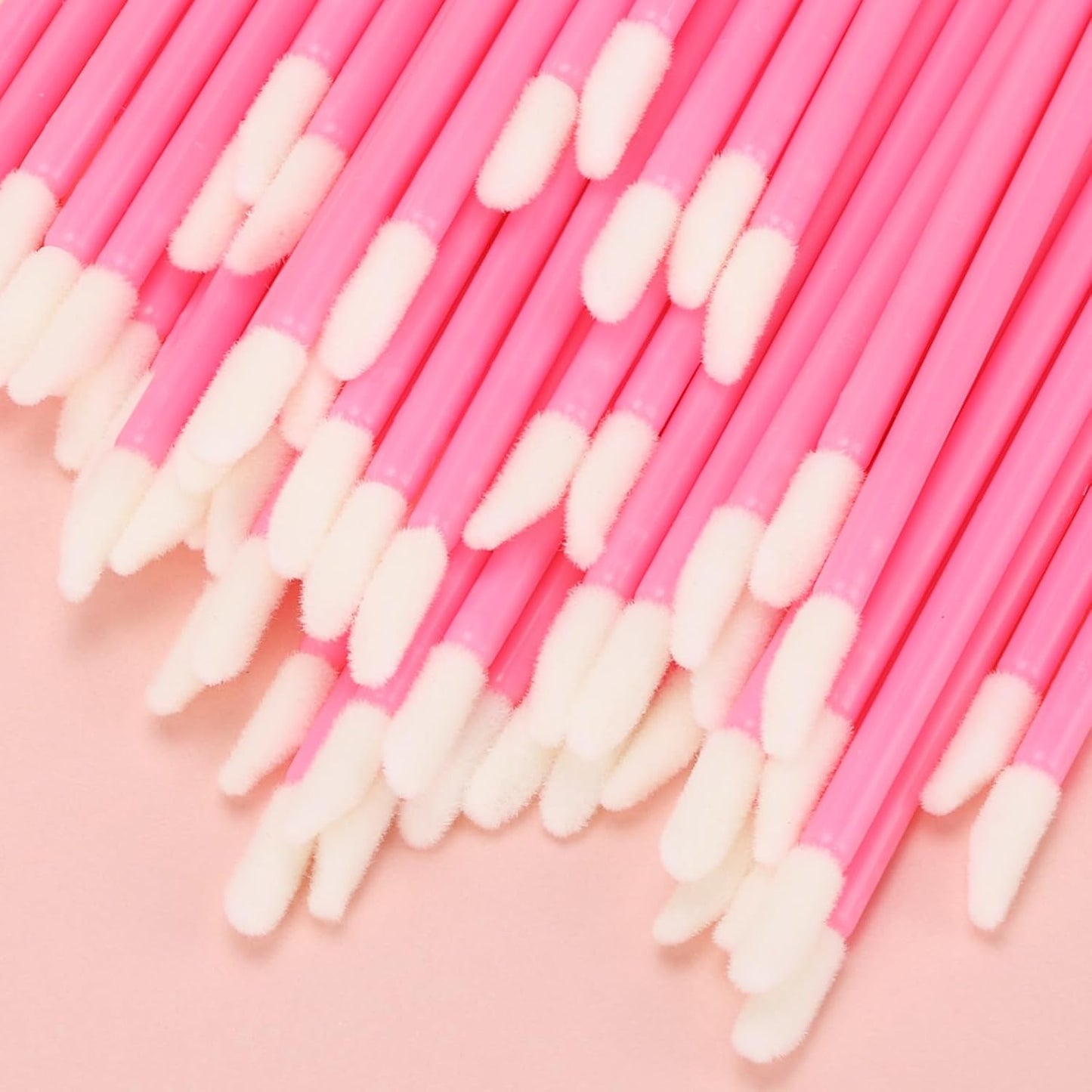 Tbestmax 200 Pcs Lip Wands Applicators, Disposable Lipstick Lint Free Brush Makeup Gloss Wands, Makeup Applicator Beauty Tool Kits Pink