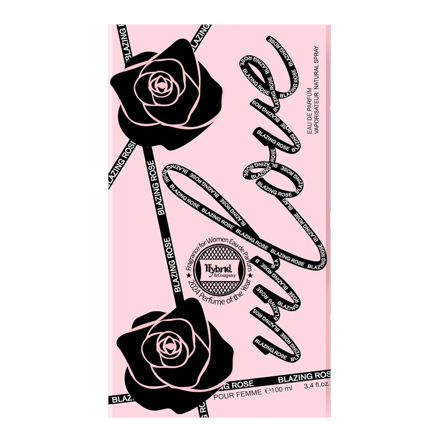 Hybrid & Company Women Blazing Rose Pour Femme Eau De Parfum Vaporisateur Natural Spray 3.4 Fl Oz