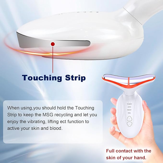 Facial and Neck Massager - SIQUER 7 in 1 Face Sculpting Tool, Multifunctional Face Lift Device for Lifting, Double Chin and Skin Care, White