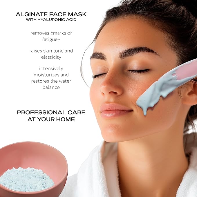 Name Skin Care Alginate Powder Face Mask with Hyaluronic Acid - 2.2lb, 40 Applications - Peel Off Korean Beauty Natural Fascial Skincare - Hydrating Moisturizing Exfoliating Brightening Peeling Kit