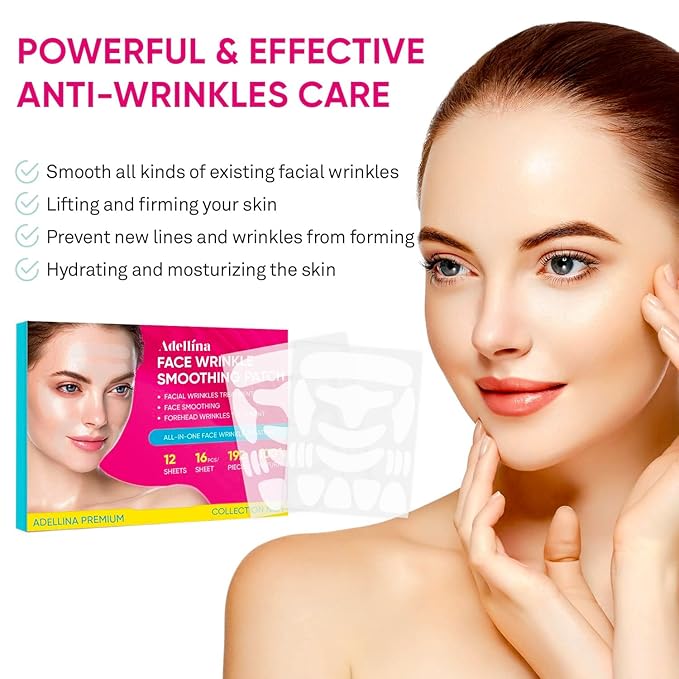 (BUNDLE) Facial and Forehead Wrinkle Patches: Face Wrinkle Treatment for Forehead, Smile Line, Under Eye- Anti Wrinkle Patches