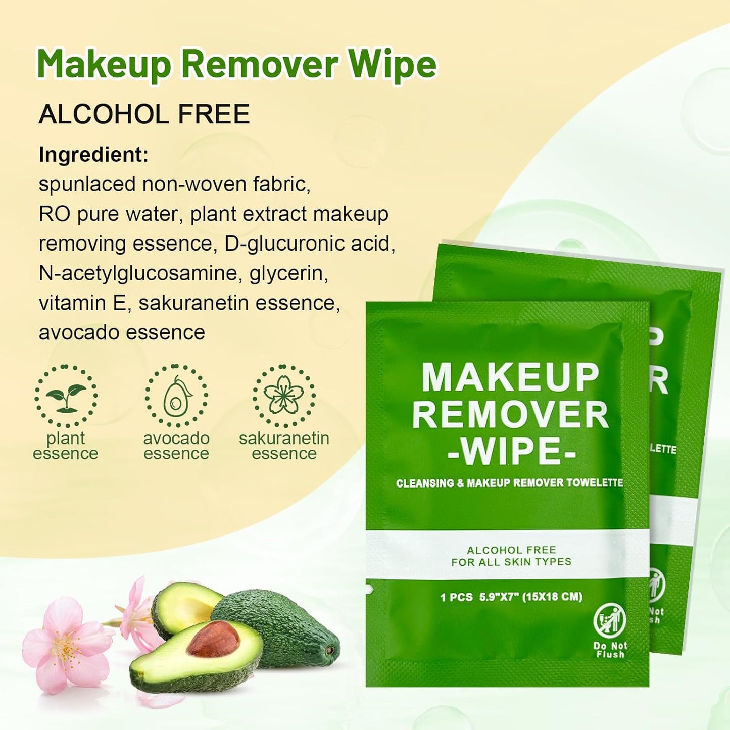20 Count Makeup Remover Wipes Bulk Individually Wrapped, Travel Towelette Makeup Remover Individual Gentle Cleansing for Face Mascara Lipstick Remove Makeup