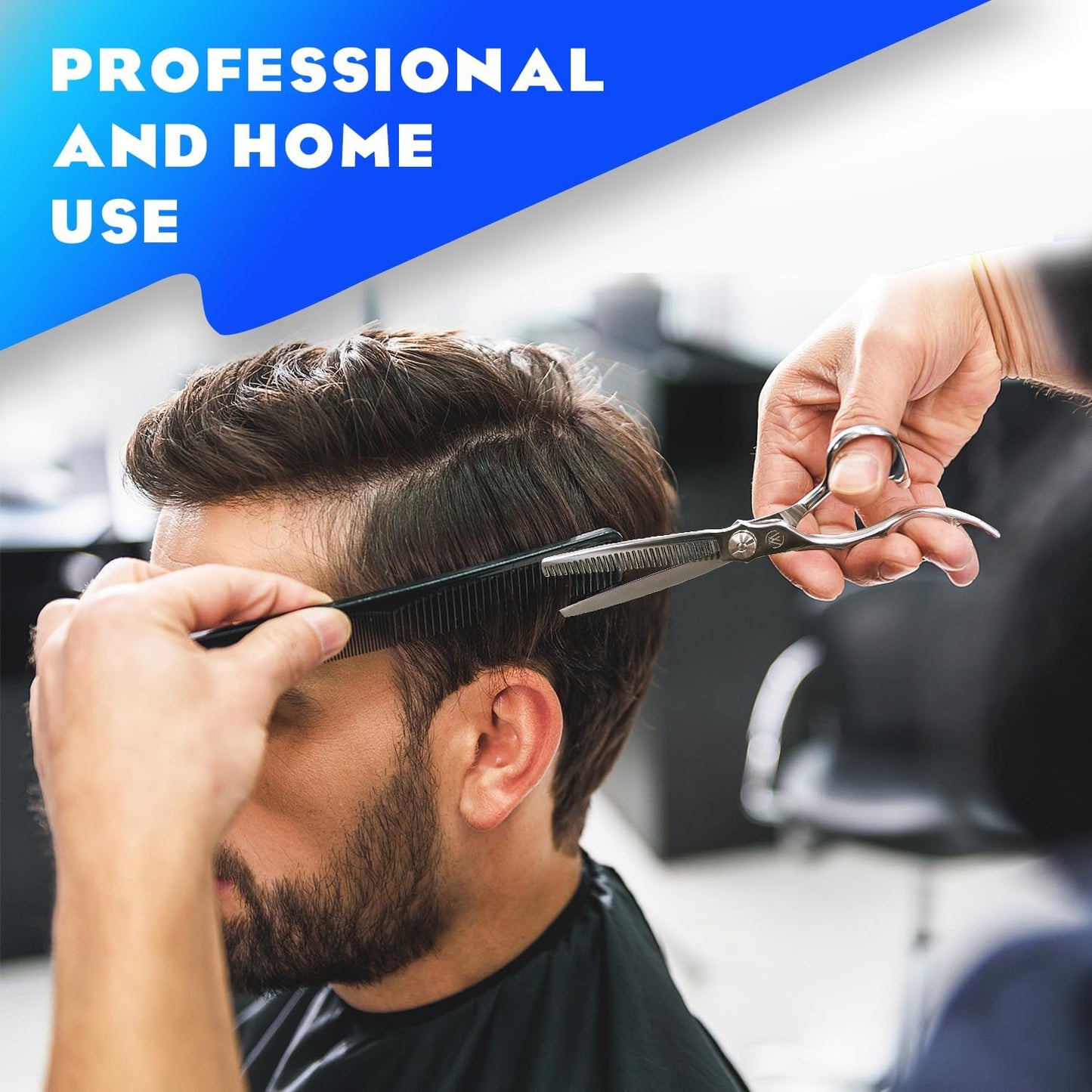 Sirabe Professional Hair Thinning Shears, 6.5" Extremely Sharp Blades for Thinning Hair with Gift Case, Barber Hair Cutting Texturizing Teeth Scissors for Salon Home Hairdressing, Men and Women