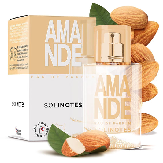 Solinotes Almond Perfume for Women & Men, 1.7 Fl Oz/ 50 ML Eau De Parfum, Delicate Floral and Soothing Scent with Premium Ingredients - Clean Perfume, Cruelty Free, Vegan, Made in France