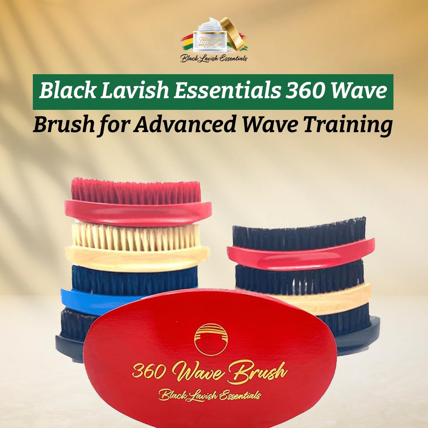 Men’s Hair Brush, Build Deeper Waves, Soft and Hard Boar Bristle Curved Wave Brush, Perfect for Styling Hair (Soft, Red)