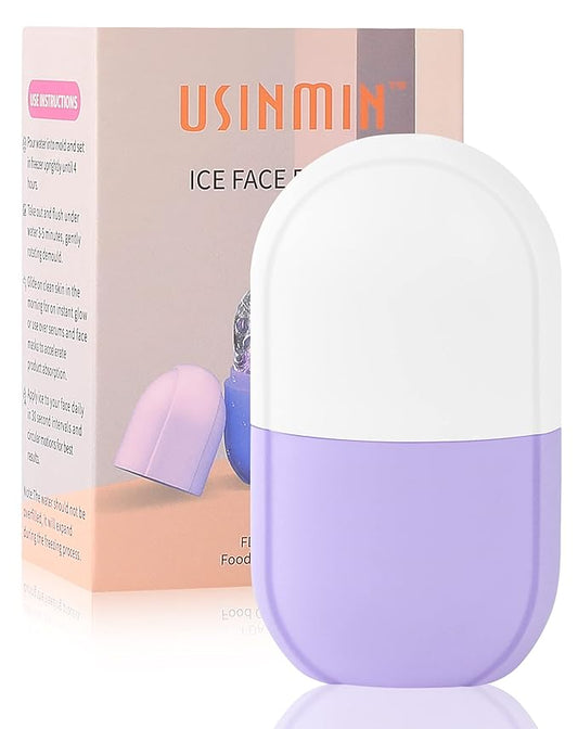 Ice Face Roller, for & Eye, Beauty Facial Rollers Holder Mold Puffiness Relief Massage Skin Care Tools Brighten Lubricate Shrink Pores Remove Fine Lines, PurpleWhite