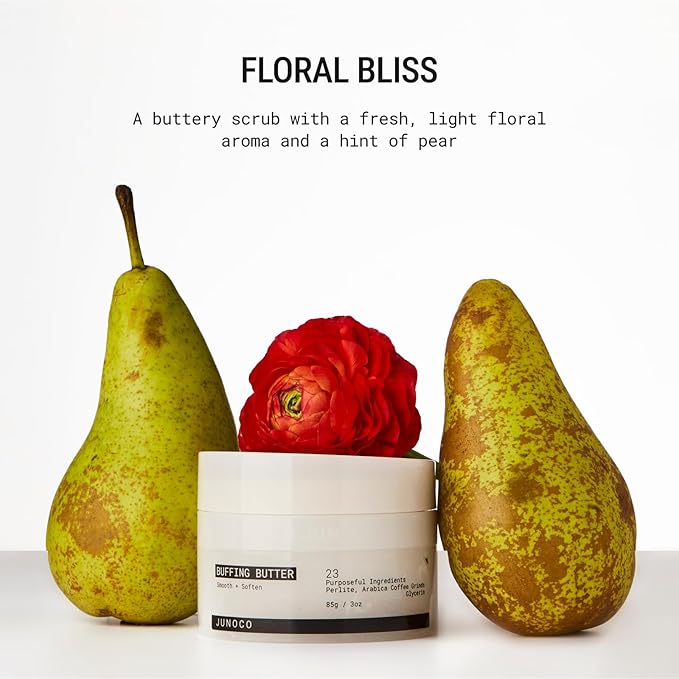 JUNO & Co. Buffing Butter, Buttery Body Scrub with Refillable Pod for Exfoliating & Hydrating 85 g/3.0 oz