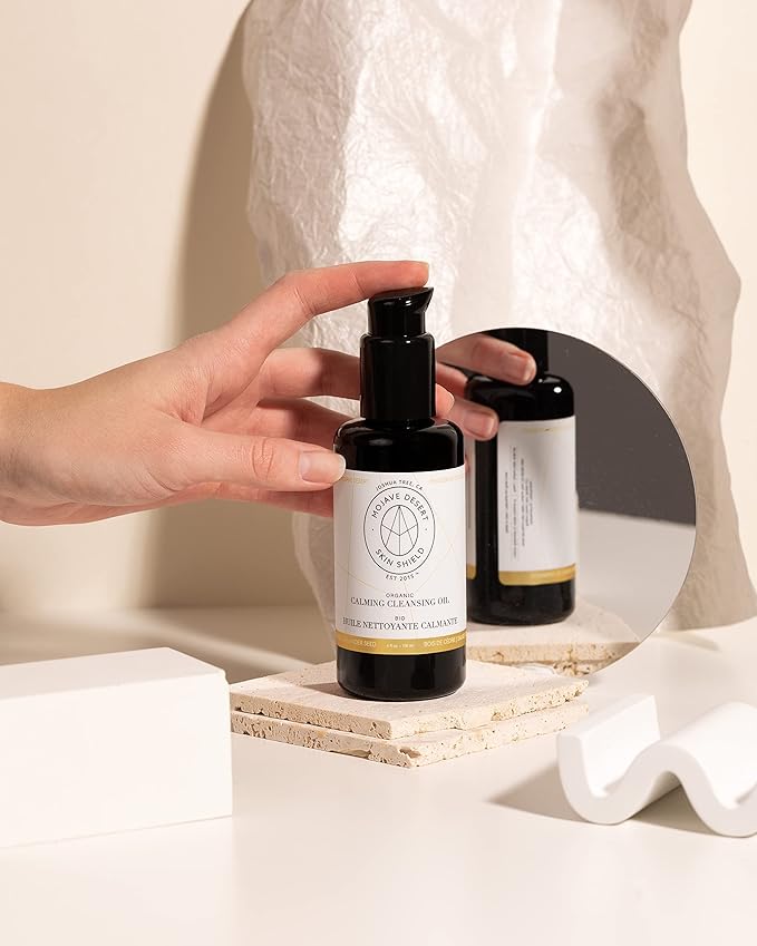 Mojave Desert Skin Shield Organic Calming Cleansing Oil, Deep Cleansing Oil, Facial Cleansing Oil, Cleanses without Clogging Pores, Oil Cleanser, All Skin Types, Non-Irritating