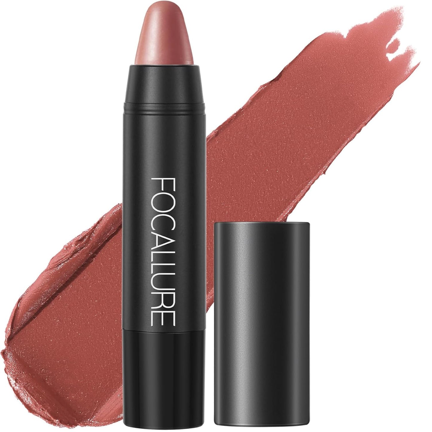 FOCALLURE Ultra Chic Matte Lipstick,Rich Vitamin E Lip Crayon,Lightweight Matte Color without Drying or Fading,Long Lasting Waterproof Lips Makeup,FUZZY WUZZY
