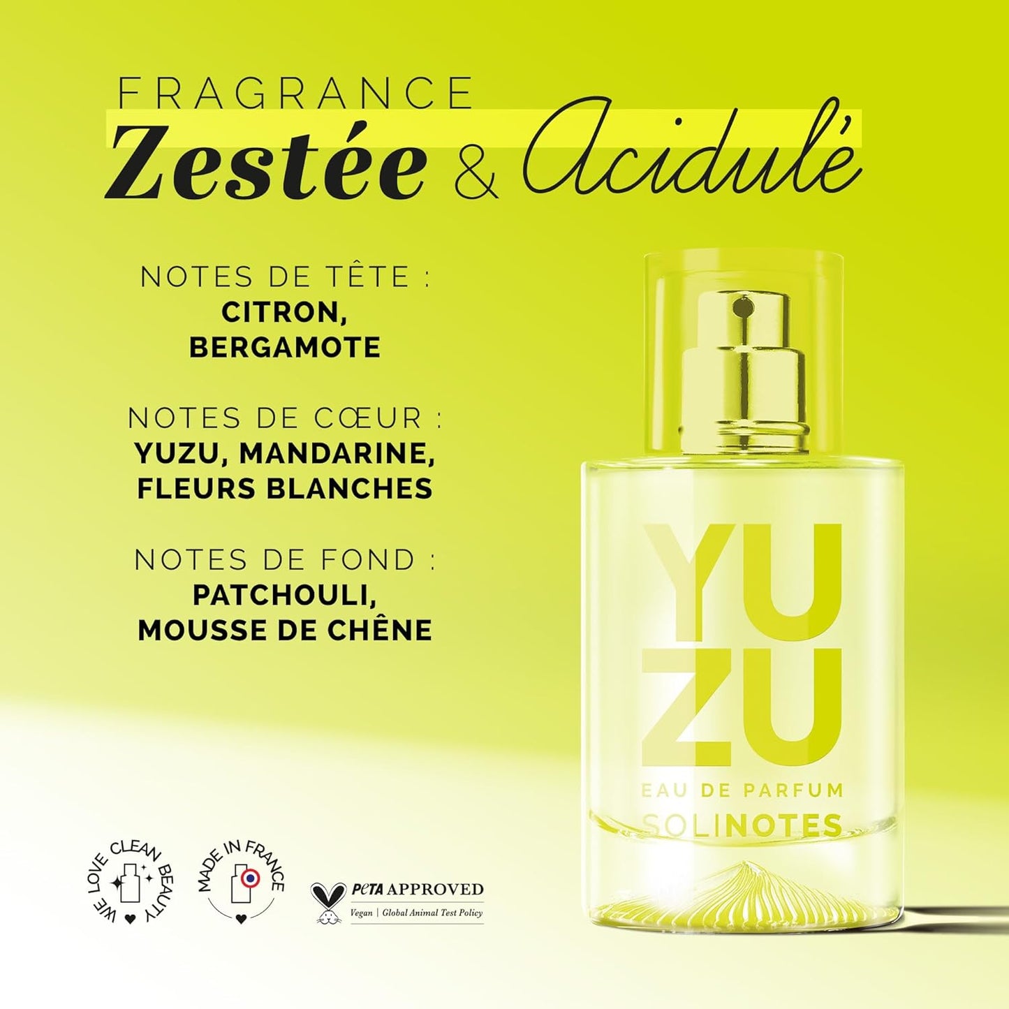 SOLINOTES Yuzu Perfume for Women - Eau De Parfum | Delicate Floral and Soothing Scent - Made in France - Vegan - 1.7 fl.oz