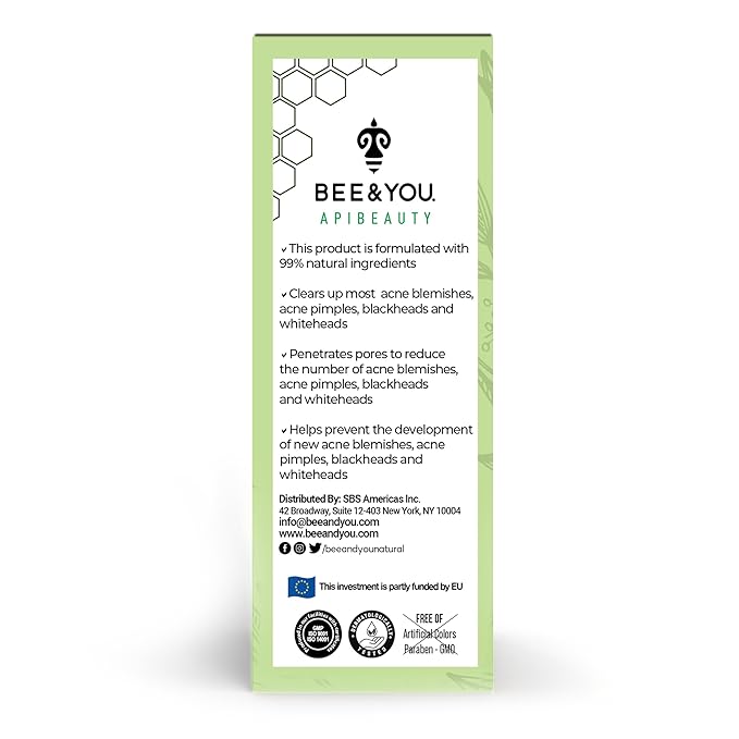 BEE and YOU Acne Treatment with Salicylic Acid, Bee Venom and 100% Natural Propolis Extract Acne Serum for Face and Body to Control and Clear Breakouts |1 Ounce