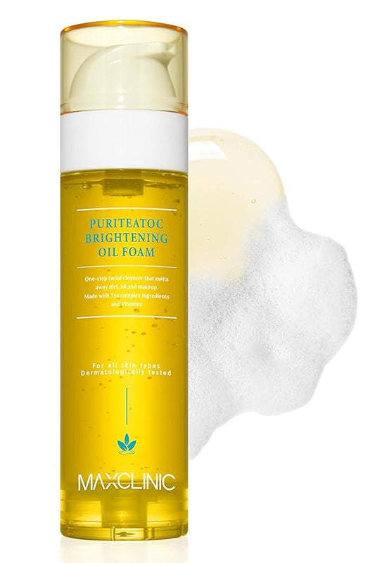 [K-Beauty] PuriteaToc Oil to Foam - All-in-One Korean Face Wash Oil Based Foaming Facial Cleanser - Deeply Hydrating & Moisturizing Makeup Deep Cleansing Oil for Dull Skin (3.88 fl oz)