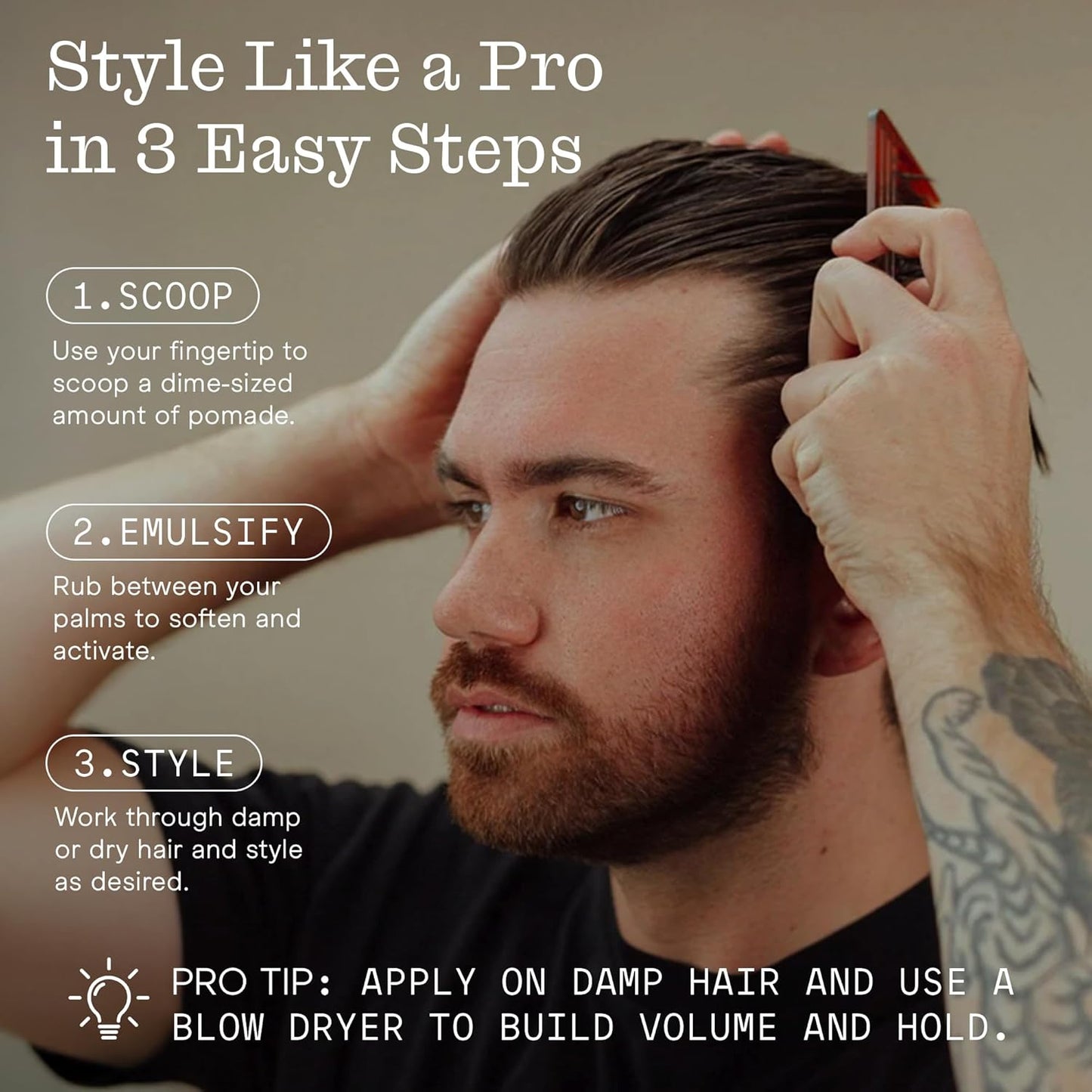 Firsthand Supply Hair Clay Pomade for Men & Women – Matte Clay Finish & Extra Strong Hold – Non-Greasy, Water-Based Organic Pomade – Easy to Restyle – Ideal for Short to Medium Hair Length – 3oz