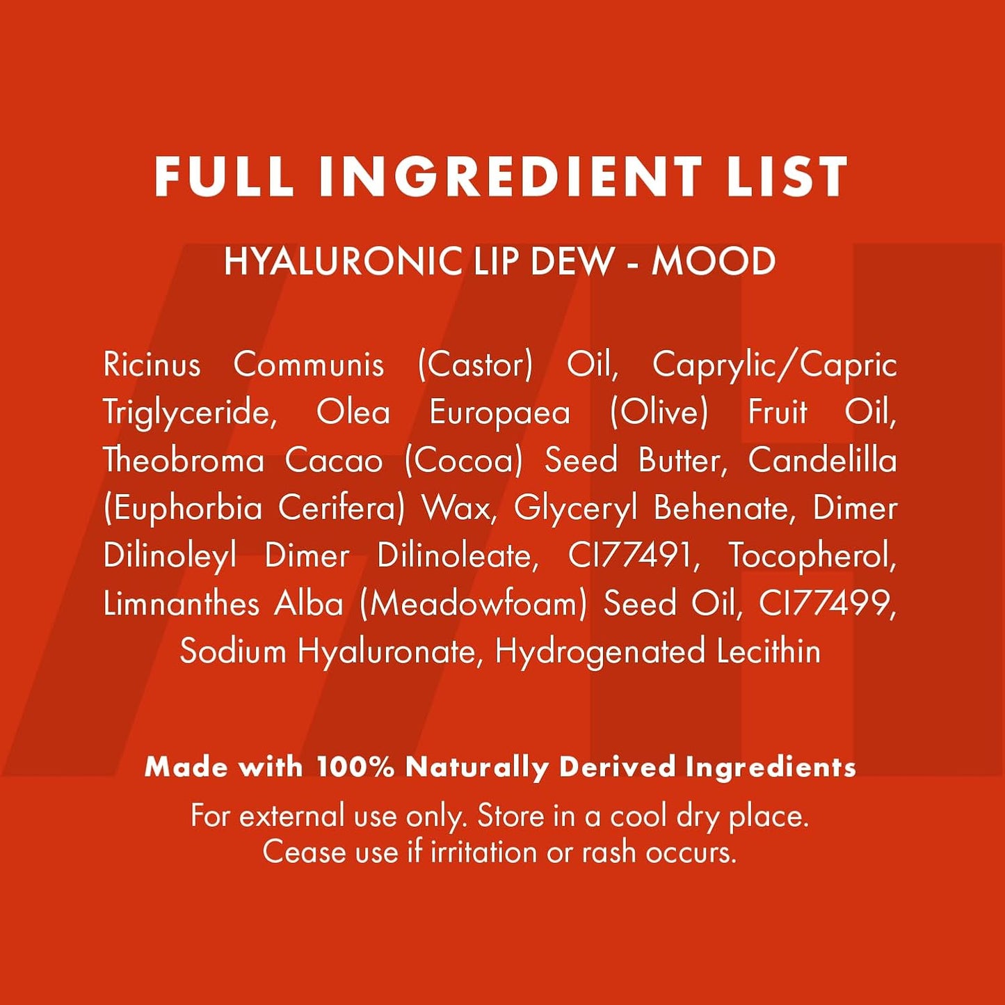 Handmade Heroes 100% Natural Vegan Tinted Lip Gloss with Hyaluronic Acid - Lightweight Moisturizing Soft Lipstick for Dry Lips - Mood (Dark Red)