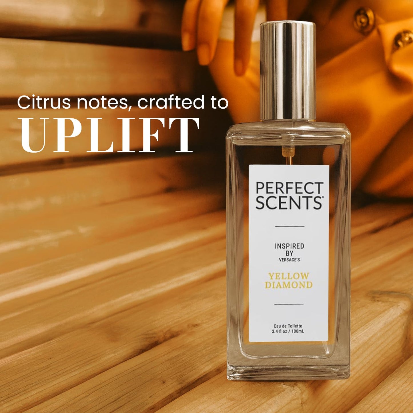 Perfect Scents Fragrances, Inspired by Versace’s Yellow Diamond, Women’s Eau de Toilette, CLEAN, Vegan, Paraben-Free, Phthalate-Free, Never Tested on Animals, 3.4 Fluid Ounces