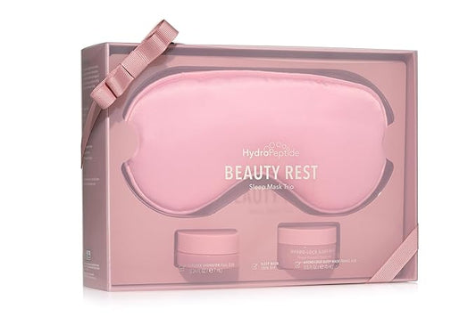 HydroPeptide Beauty Rest, Sleep Mask Trio Set: Hydro Lock Sleep Mask, LipLock Hydrator & 100% Silk Sleeping Mask