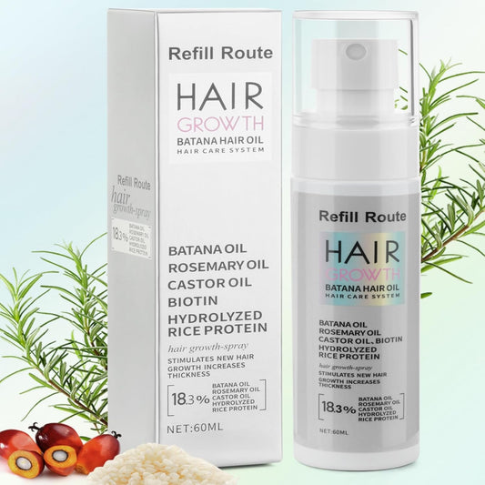 Batana Oil for Hair Growth Spray - Natural Raw Batana Oil Hair Regrowth Treatment for Women/Men with Rice Water, Biotin, Castor, Rosemary for Thicker, Stronger Hair - Vegan Hair Growth Spray