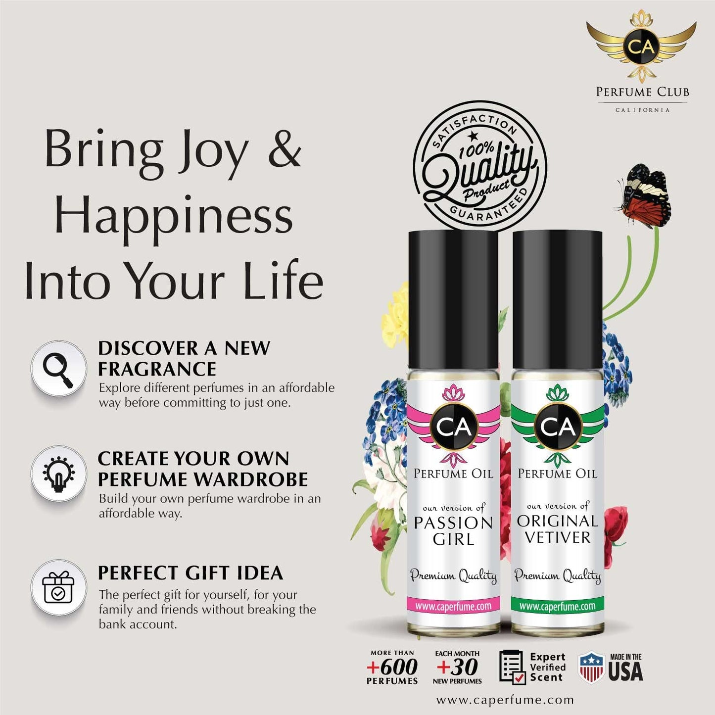 CA Perfume Impression of Pleasures for Women Eau De Parfum Floral Scent Long Lasting Perfumes for Women Travel Size TSA Ready for Day and Night Wear 0.33 Fl Oz 10ml (Pack of 2)