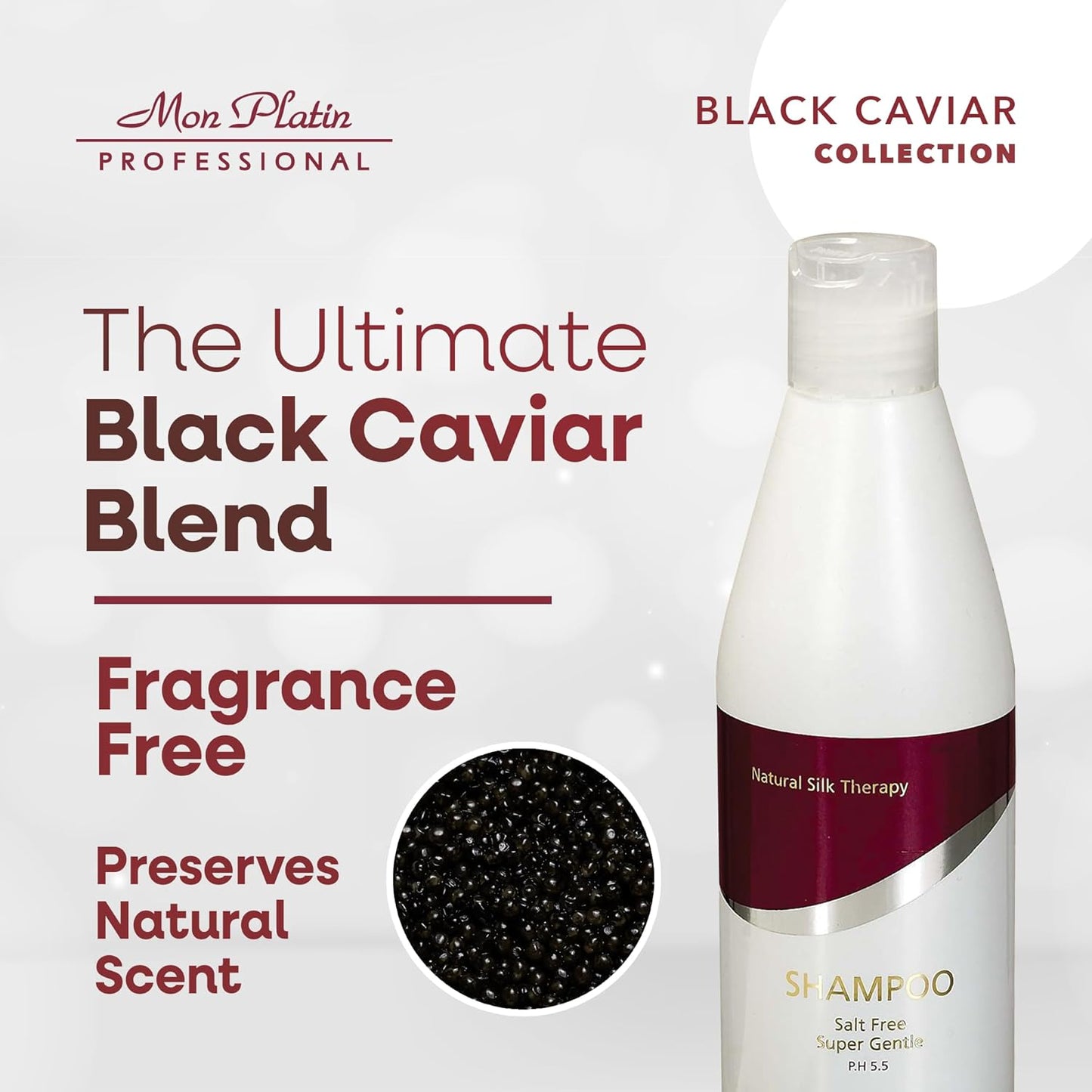 Mon Platin Natural Silk Therapy Salt-Free Shampoo for Straightened Hair - Protects Keratin & Brazilian Treatments, Sulphate-Free Formula, Keeps Hair Vibrant, 400ml