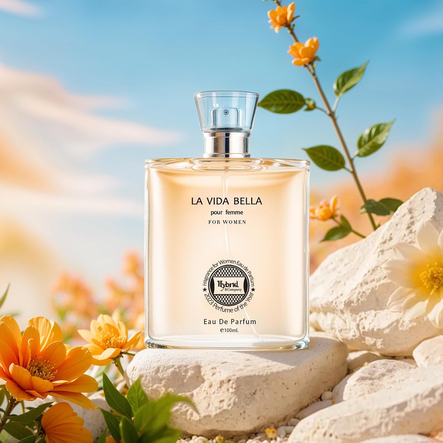 Hybrid & Company La Vida Bella Fragrance for Women Eau De Parfum Natural Spray Elegant Scent, 3.4 Fl Oz