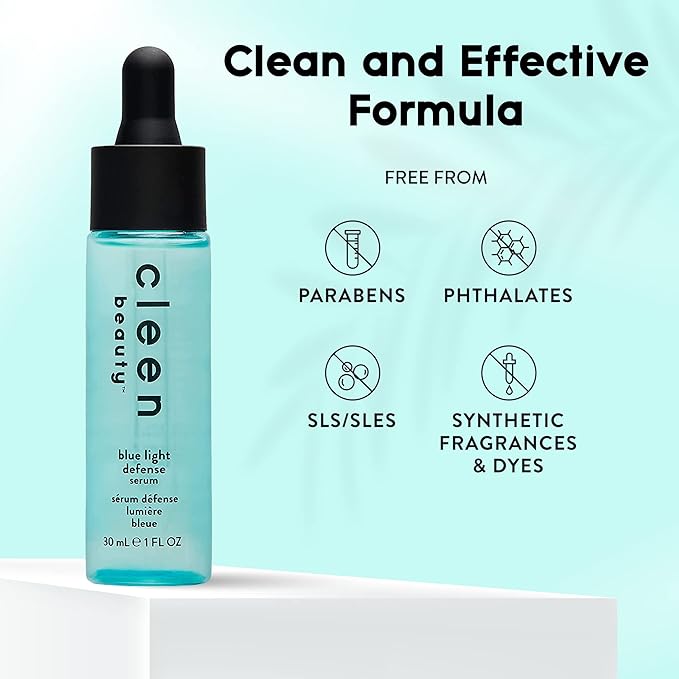Cleen Beauty Blue Light Defense Serum | Facial Serum with Blue Light Protection Complex | Face Serum for Women | Serum for Face - Paraben Free | Skincare Products for Face | Hydrating Serum | 1 Fl Oz
