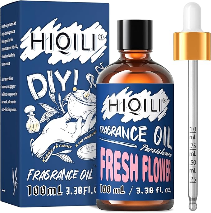HIQILI Fresh Flower Essential Oil 100ml - Floral Fragrance Oil for Aromatherapy, Air Freshener, Large Room, Candle Scents for Candle Making, Soap Making - Fresh Scented Diffuser Oil 3.38 Fl Oz