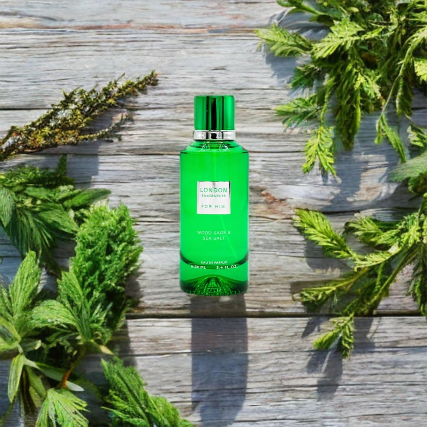 London Fragrances - Wood Sage and Sea Salt - Bergamot, Musk, Sandalwood Cologne for Men - Long Lasting Perfume for Men - 3.4 oz