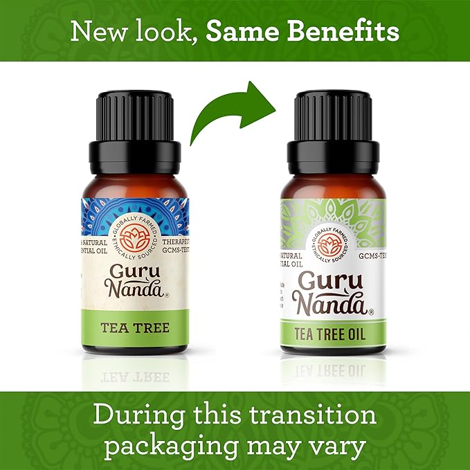 GuruNanda Tea Tree Essential Oil (3x1 Fl Oz) - 100% Pure, Undiluted Aromatherapy Oil for Diffusers, Massages & DIY Recipes - Helps in Skin & Hair Care