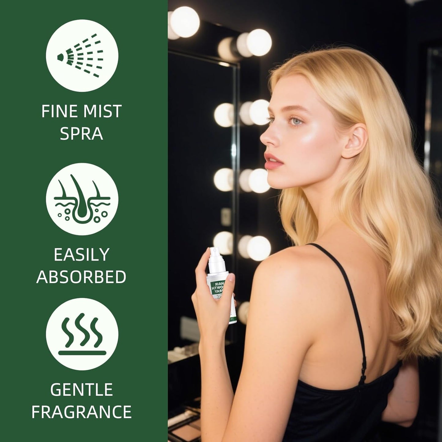 Hair Growth Oil Spray Batana Oil Dr Sebi Organic With Rosemary Castor Ginger, Natural Hair Loss Treatments for Women Men Promotes Regrowth Reduces Loss Thinning Strengthen Scalp Nourishes Dry Frizzy