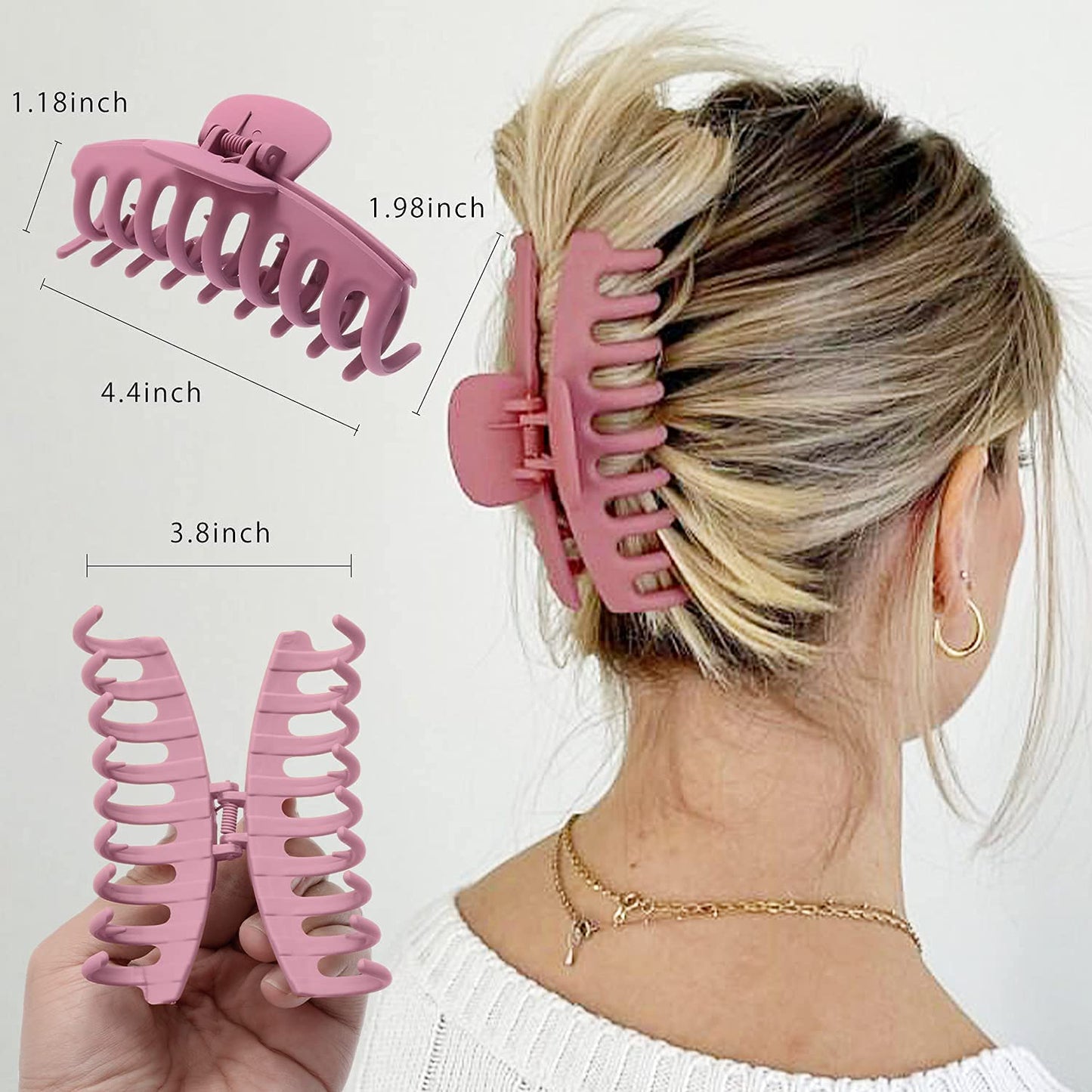 Big Flower Claw Clips - 3PCS Strong Hold Cute Clips for Women/Girls, Non-Slip for Thin & Thick Hair, Colorful Styling Accessories & Birthday Gifts (G-gorgeous)