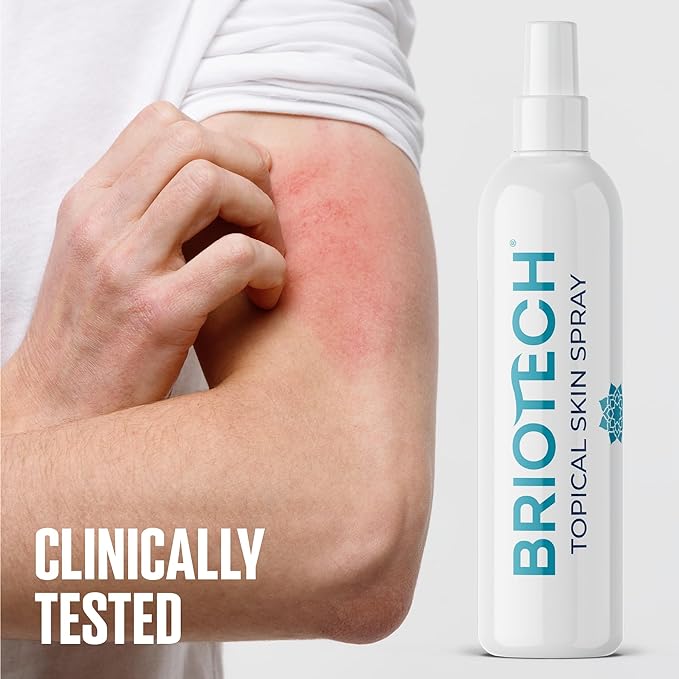 BRIOTECH Topical Skin Spray, Hypochlorous Acid Spray for Body & Face, Eyelid Cleanser, HOCl Facial Mist, Support Against Irritation, Calm Redness, Soothe Foot & Scalp, 8 fl oz, 1 ct