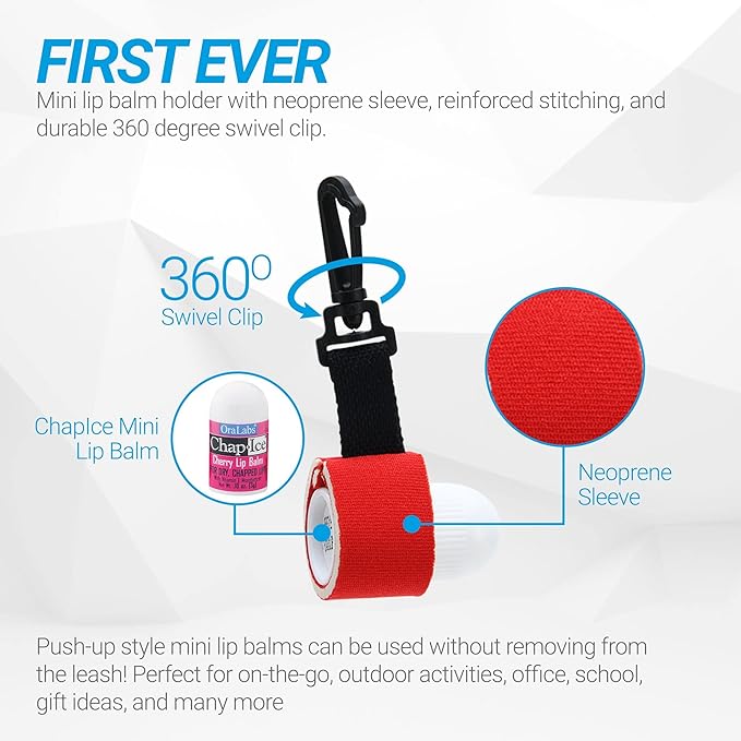 Lip Naturals Assorted Mini Lip Balms with Sunscreen (SPF-15) & Keychain - 12 Count, 3 Flavors: Tea Tree Mint, Vanilla Bean, Bing Cherry (0.10oz/3g Each) - Made in USA