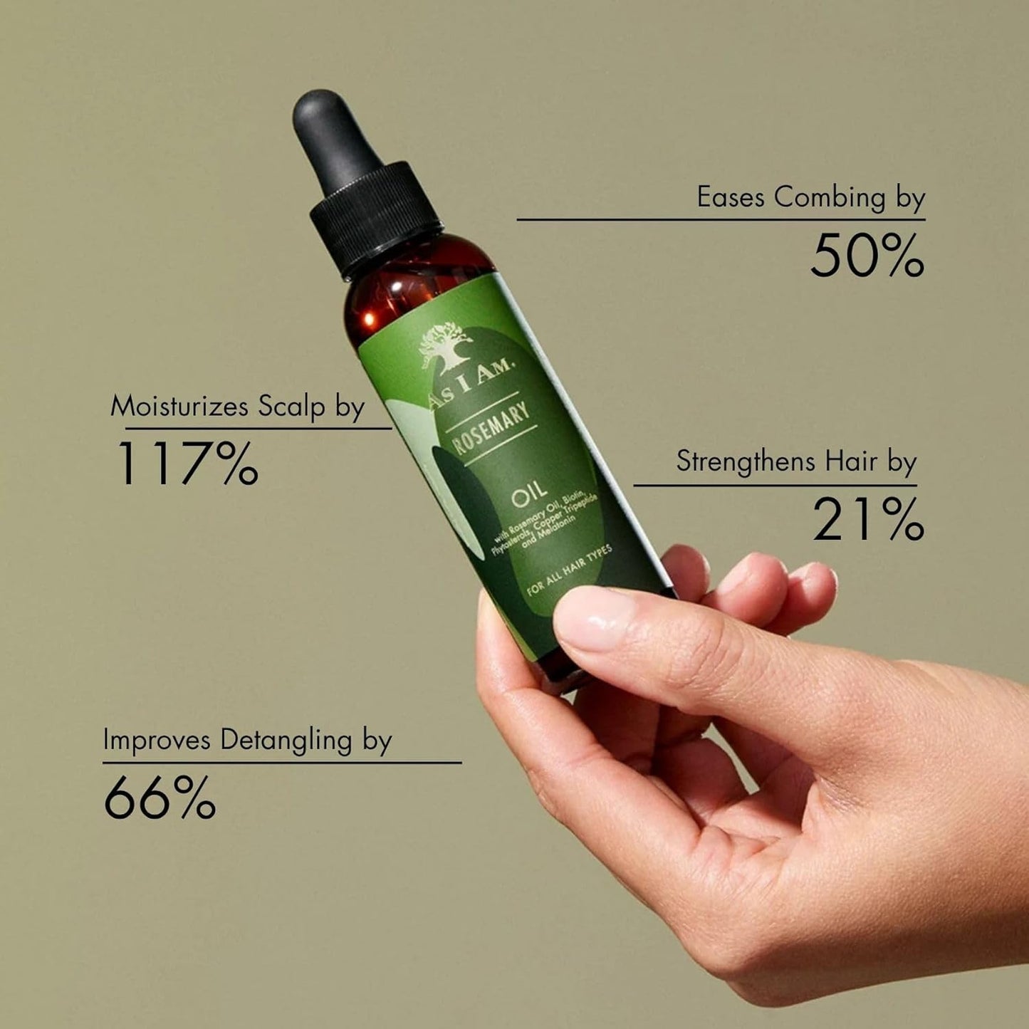 As I Am Rosemary Oil - 2 oz - Hair Density Serum - with Biotin & Saw Palmetto