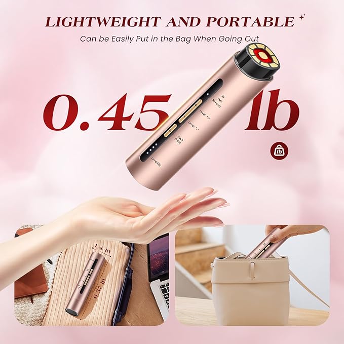 Microcurrent Facial Device, 3 Modes Red Light Therapy for Face and Neck, Skin Care Facial Massager Perfect Gifts for Women Men(Gold)