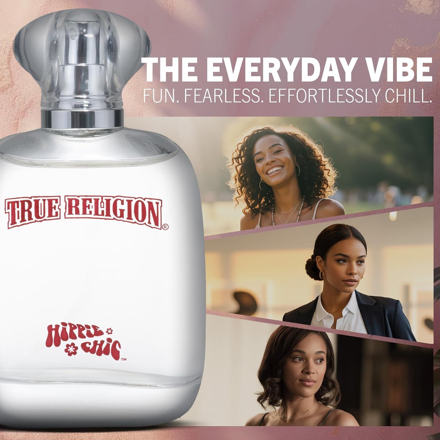 True Religion Hippie Chic Eau De Parfum Spray for Women - Perfume for Women, Fruity Floral Fragrance w/ Jasmine, Sandalwood & Vanilla, EDT, Designer Scent for Her, Long Lasting - 3.4 fl oz (100 mL)