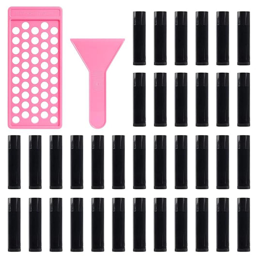 RONRONS Lip Balm Crafting Kit, Professional Lipsticks Filling Tray and Spatula with 50 Pieces Lip Balm Tubes with Twist Caps, DIY Lip Care Balms Making for Valentine's Day Christmas Gifts Business